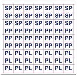 Merkintätarrat "SP, "PP", "PL"