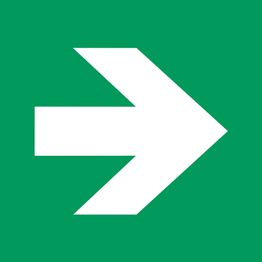 Merkintäkilpi "Suuntanuoli vihreä", 20x20cm, jälkivalaiseva