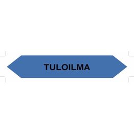 Merkintätarra/putkistotarra "Tuloilma", 16x2.5cm, 5kpl