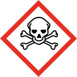 Merkintätarra vaarallisille aineille "Välittömästi myrkyllinen", 10x10cm
