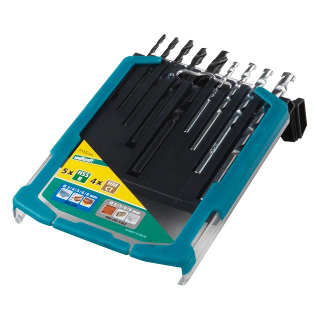 Metalli- ja kiviporanterä Wolfcraft 7115000 5 metalliporanterää + 4 kiviporanterää