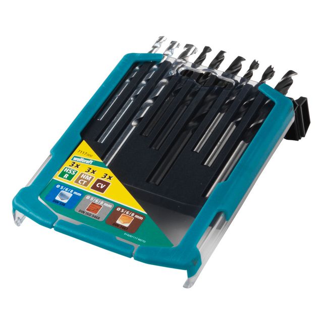 Metalli- kivi- ja puuporanterä Wolfcraft 7117000 3 metalliporanterää + 3 kiviporanterää + 3 puuporanterää