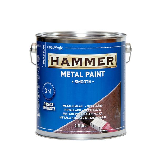 Metallimaali Maston Hammer Sileä 2,5l eri värivaihtoehtoja