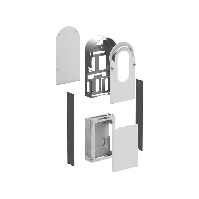 Metallisarja yhden Schneider Electric EVlink Pro AC -latausaseman asennukseen