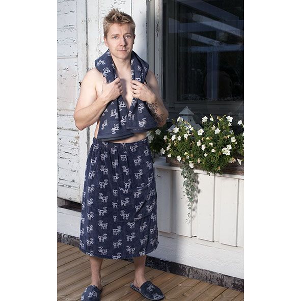 Miesten kietaisupyyhe Pikkupuoti 70x150 cm harmaa