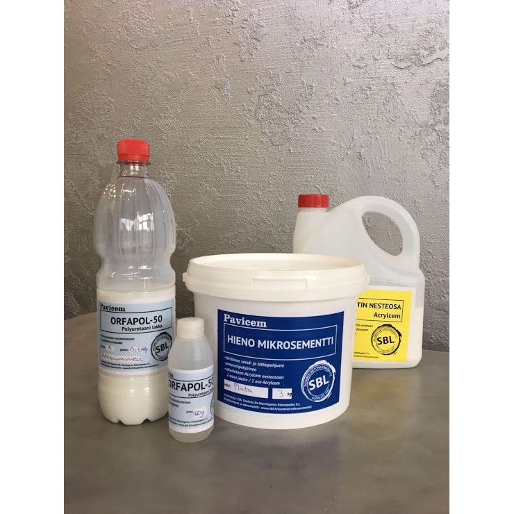 Mikrosementtipaketti Suomen Betonileimasin seinäpintaan kipsin/maalin päälle 6 m², Gris Claro lisäkuva