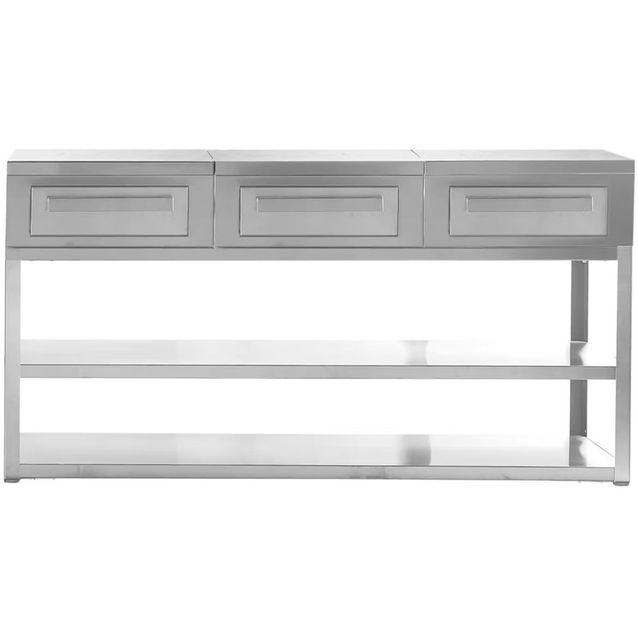 Kesäkeittiön työtasomoduuli säilytyslaatikoilla Myoutdoorkitchen Nordic Line, 180cm, ruostumaton teräs