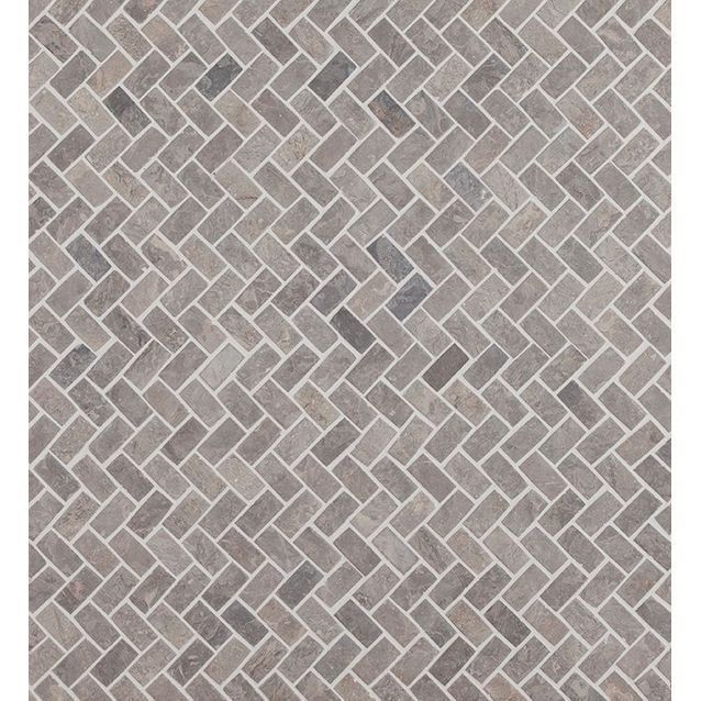 Mosaiikkilaatta Qualitystone Herringbone Light Grey Mini 20x40 mm