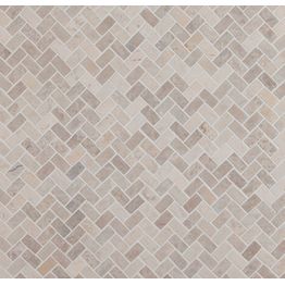 Mosaiikkilaatta Qualitystone Herringbone White Mini, 20x40mm