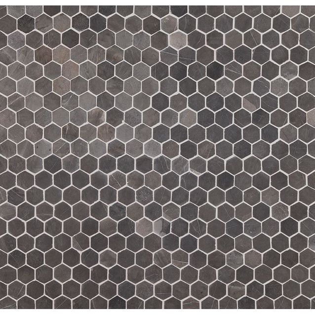 Mosaiikkilaatta Qualitystone Hexagon Mini Grey 30x30 mm