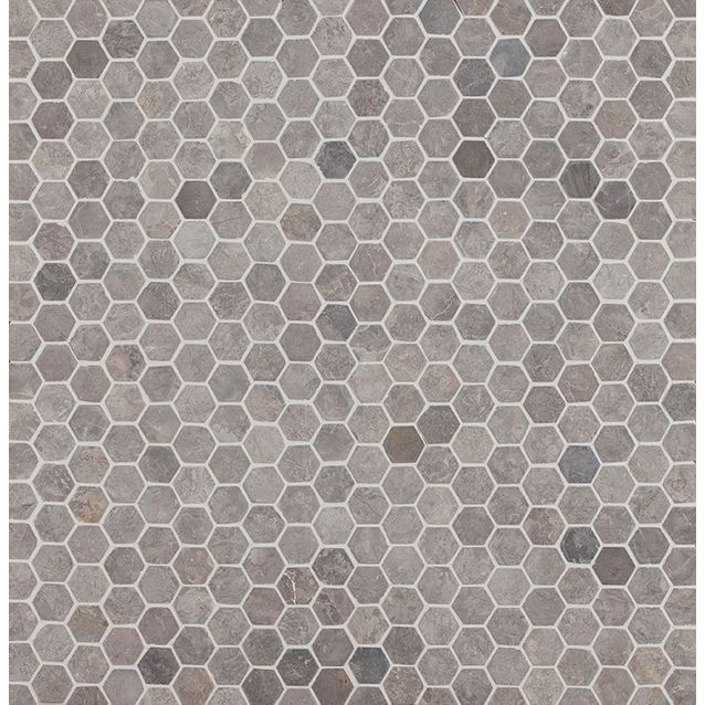 Mosaiikkilaatta Qualitystone Hexagon Mini Light Grey 30x30 mm