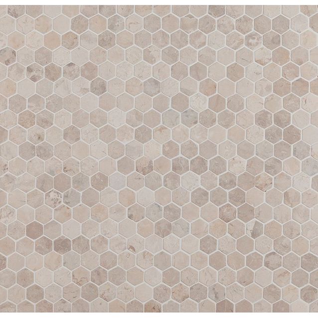 Mosaiikkilaatta Qualitystone Hexagon Mini White 30x30 mm