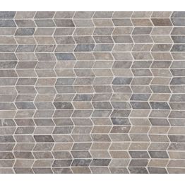 Mosaiikkilaatta Qualitystone Shevron Mini Light Grey, 25x60mm