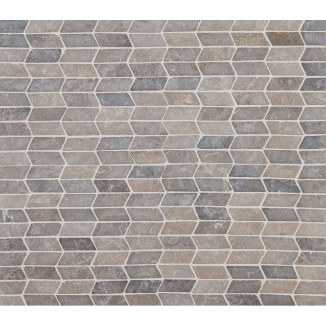 Mosaiikkilaatta Qualitystone Shevron Mini Light Grey 25x60 mm
