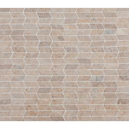 Mosaiikkilaatta Qualitystone Shevron Mini White, 25x60mm