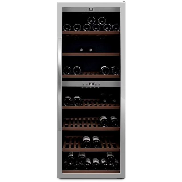 Kahden lämpötilan viinikaappi mQuvée WineExpert 126 Stainless - SW-126S, ruostumaton teräs