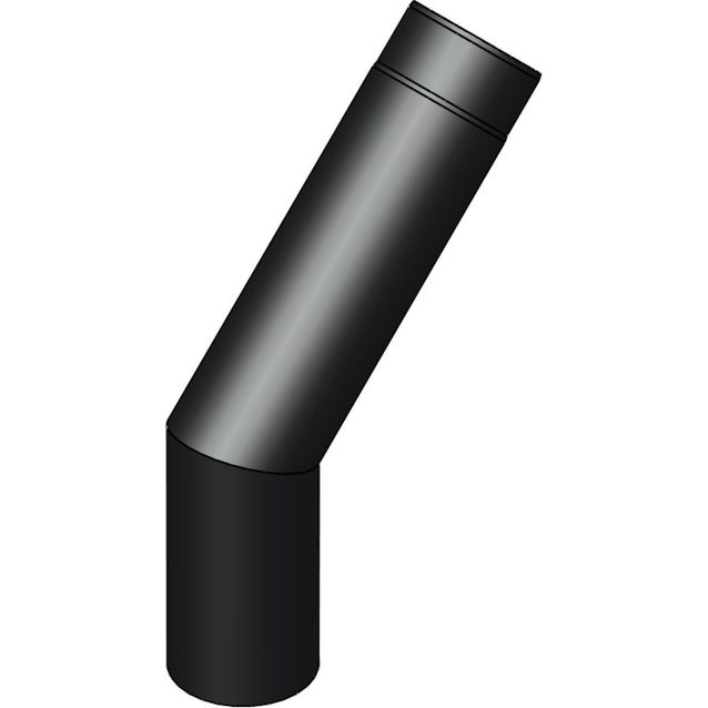 Mutka Jeremias, 45°, pitkä, musta, Ø120