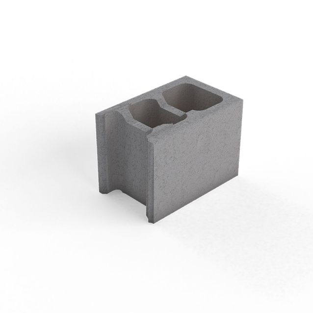 Muurikivi HB-Betoni, 280x390x250mm, sileä, pääty, harmaa