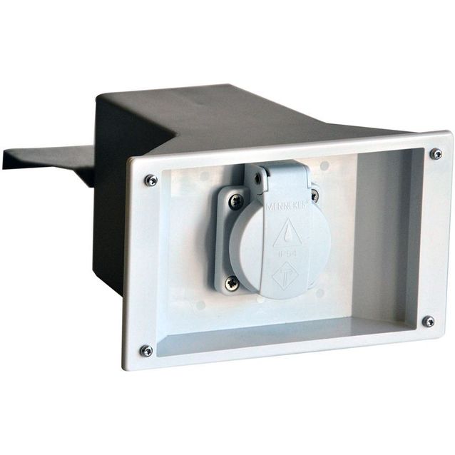 Muuripistorasia Rudus 16 A 220-250 V IP44 190x185x98 mm harmaa