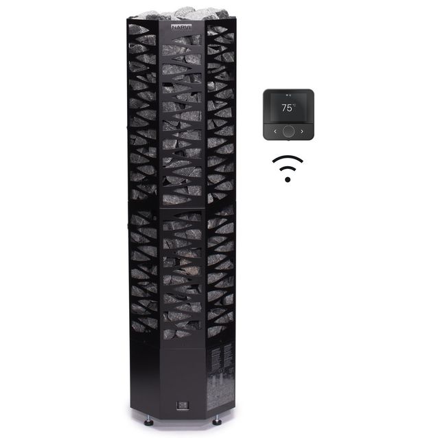 Sähkökiuas Narvi Smooth Flow Wifi, erillinen ohjaus, musta