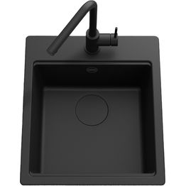 Keittiöallas Savo Nero 50, 450x450mm, Granitek, musta