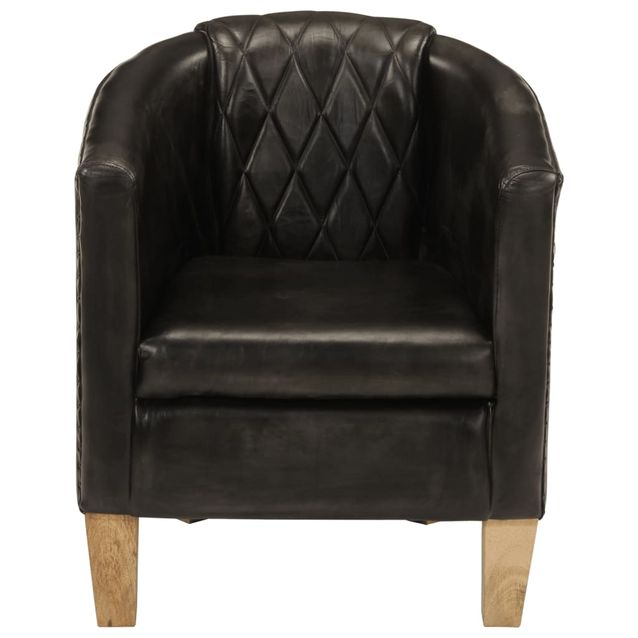 Nojatuoli harmaa aito nahka (59641)