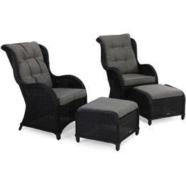 Nojatuoli Marcus 2 kpl jalkarahilla musta