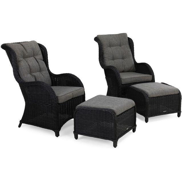 Nojatuoli Marcus 2 kpl, jalkarahilla, musta