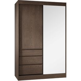 Vaatekaappi Nomla HAITI, 216 cm korkea, ruskea, eri leveyksiä