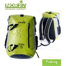 Reppu Norfin Dry Bag 35, vesitiivis, keltainen/musta