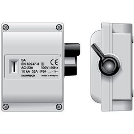 Turvakytkin Norwesco SA316, sivusta väännettävä, 3x16A, 500V, 7.5kW, IP54, harmaa