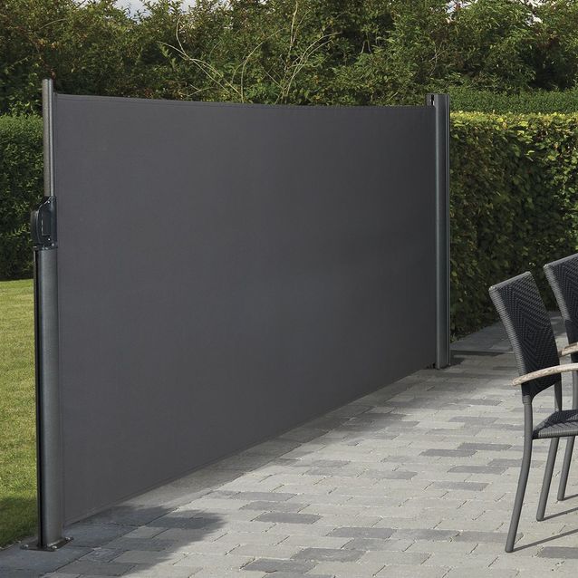 Sisäänvedettävä sivumarkiisi Hortus, 160x400cm, yksisuuntainen, antrasiitinharmaa