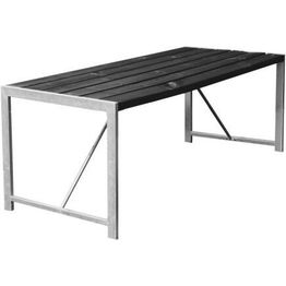 Pöytä Hortus, H-malli, mustaksi petsattu, galvanoitu runko