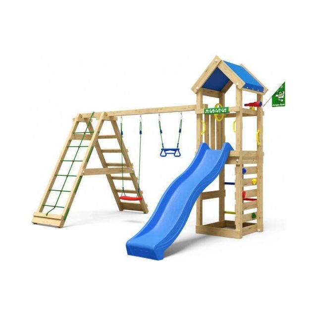 Leikkitornikokonaisuus Jungle Gym Patio, 2-Climb Module 200, liukumäki