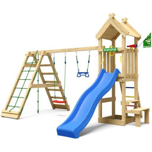 Leikkitorni Jungle Gym Totem, 2-Climb Module 200, sininen liukumäki