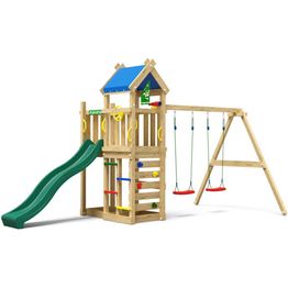 Leikkitornikokonaisuus Jungle Gym Nomad, 2-Swing Module 200, liukumäki