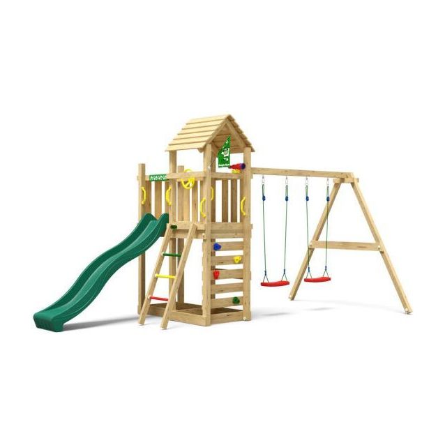 Leikkitornikokonaisuus Jungle Gym Safari, 2-Swing Module 200, liukumäki