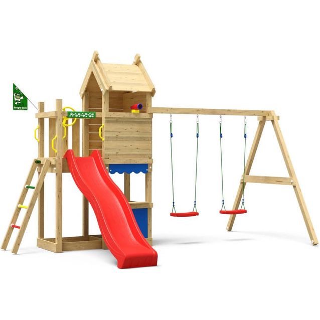 Leikkitorni Jungle Gym Resort, 2-Swing Module 200, liukumäki