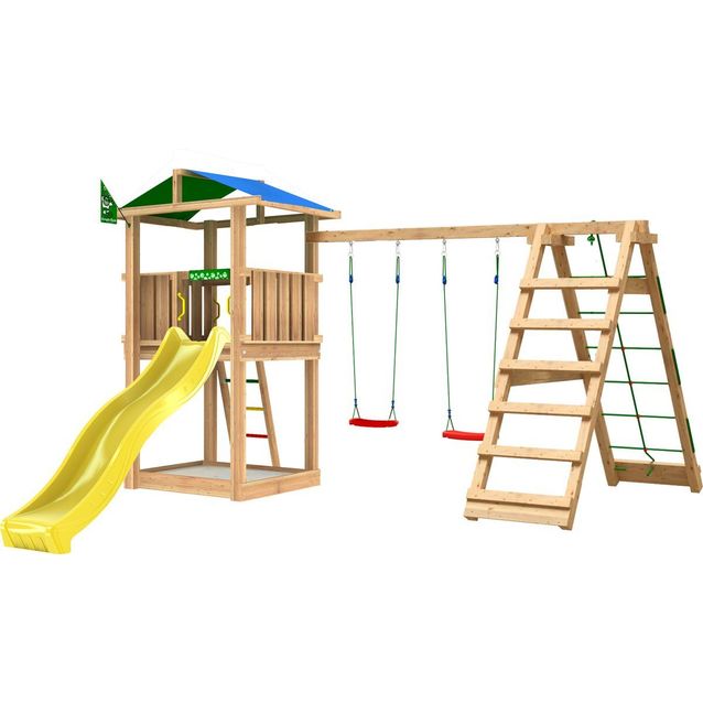 Leikkitornikokonaisuus Jungle Gym Hut 2.1 ja 2-Climb Module 220, ilman liukumäkeä