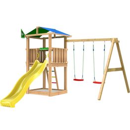 Leikkitornikokonaisuus Jungle Gym Hut 2.1, 2-Swing Module 220, ilman liukumäkeä