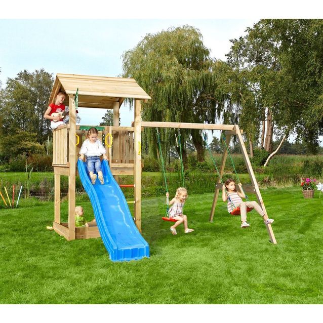 Leikkitornikokonaisuus Jungle Gym Casa 2.1 ja 2-Swing Module 220, ilman liukumäkeä