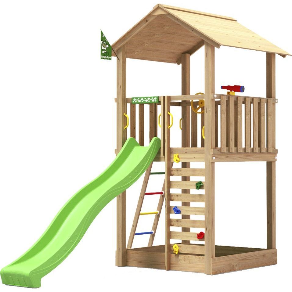Leikkitorni Jungle Gym Sierra 2.1, vihreä liukumäki
