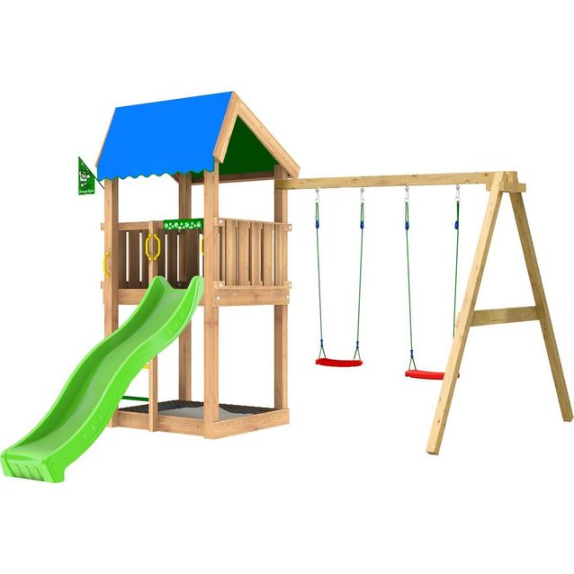 Leikkitornikokonaisuus Jungle Gym Home 2.1 ja 2-Swing Module 220, ilman liukumäkeä