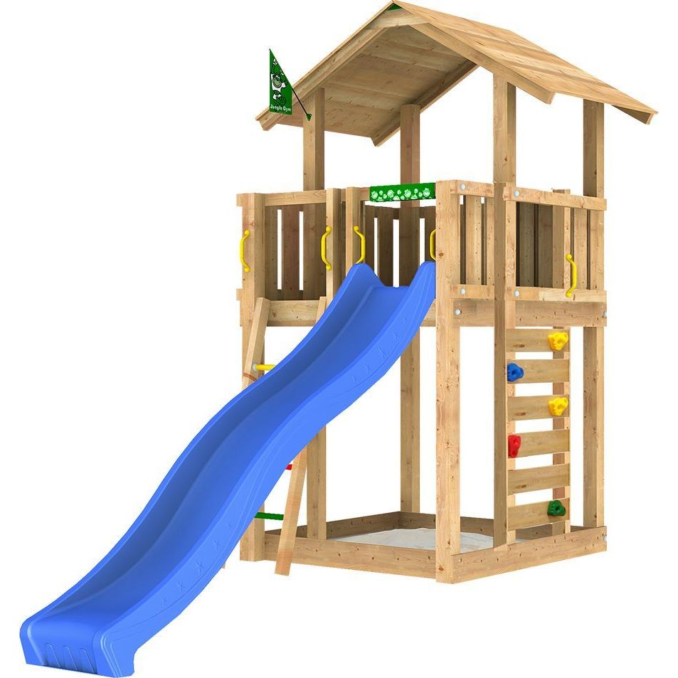 Leikkitorni Jungle Gym Chalet 2.1, vihreä liukumäki