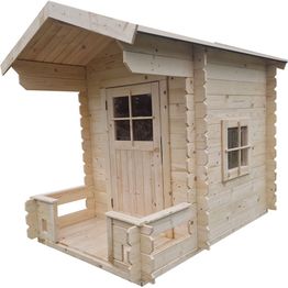 Leikkimökki terassilla Nordic Play Active Olivia, käsittelemätön puu