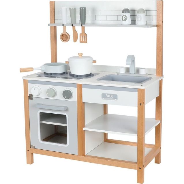 Leikkikeittiö varusteilla Nordic Play Nature, valkoinen