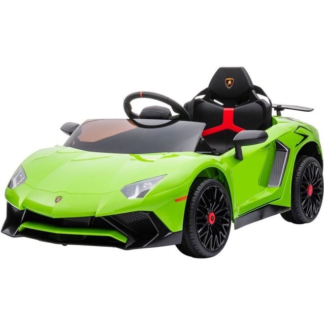 Lasten sähköauto Nordic Play Speed Lamborghini Aventador, 12V, limenvihreä