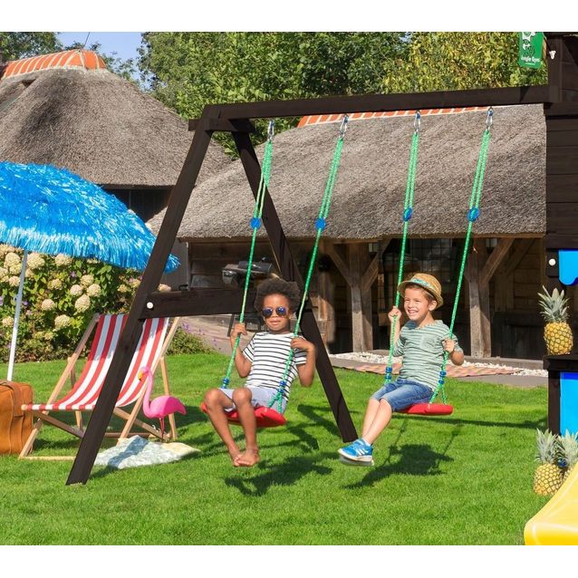 Keinumoduuli Jungle Gym 2-Swing Module 220, mustaksi petsattu