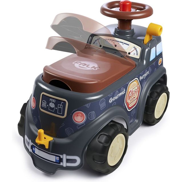 Potkuauto Falk Food Truck, peräkärry, säilytystila, ratti ja äänitorni