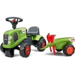 Potkuauto Falk Ride-on traktori Baby Claas, peräkärryllä, haravalla ja lapiolla